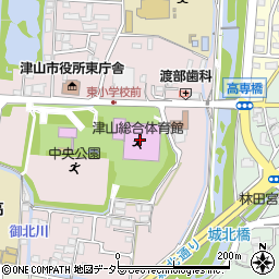 津山総合体育館周辺の地図