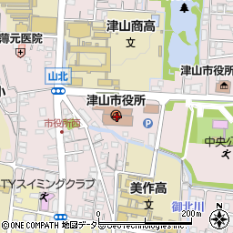 〒708-0000 岡山県津山市（以下に掲載がない場合）の地図