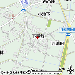 愛知県みよし市打越町下屋敷周辺の地図