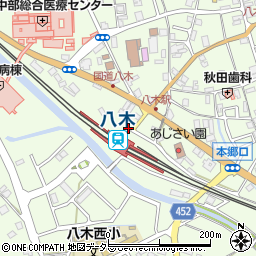 八木駅前周辺の地図