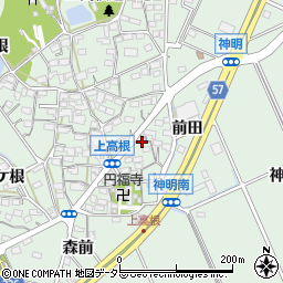 愛知県豊明市沓掛町上高根98周辺の地図
