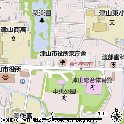 津山市役所東庁舎周辺の地図