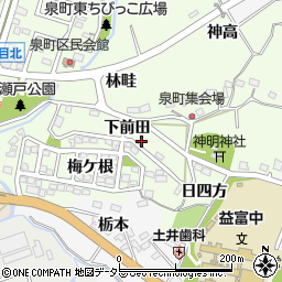 愛知県豊田市泉町下前田17-1周辺の地図