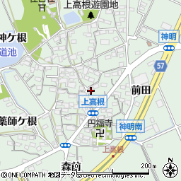 愛知県豊明市沓掛町上高根103周辺の地図