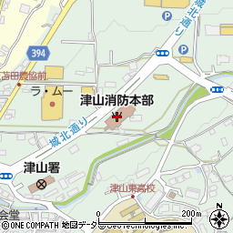 津山圏域消防組合中央消防署周辺の地図