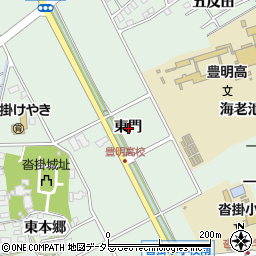 愛知県豊明市沓掛町東門周辺の地図