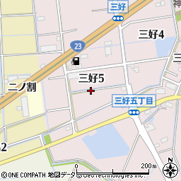 愛知県弥富市三好5丁目周辺の地図