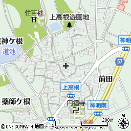 愛知県豊明市沓掛町上高根72周辺の地図