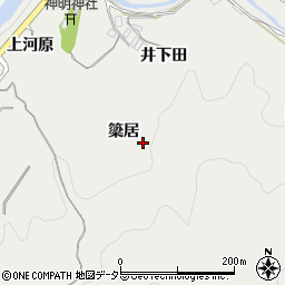 愛知県豊田市王滝町簗居周辺の地図