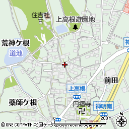 愛知県豊明市沓掛町（上高根）周辺の地図