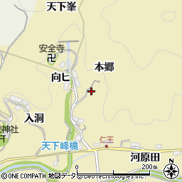 愛知県豊田市坂上町本郷周辺の地図