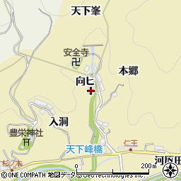 愛知県豊田市坂上町（向ヒ）周辺の地図