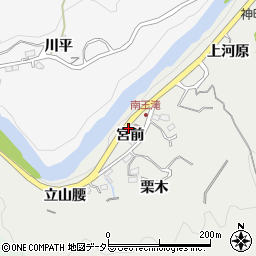 愛知県豊田市王滝町宮前周辺の地図