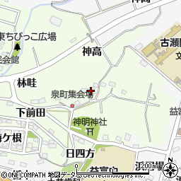 愛知県豊田市泉町神高52周辺の地図
