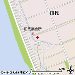 三重県木曽岬町（桑名郡）田代周辺の地図