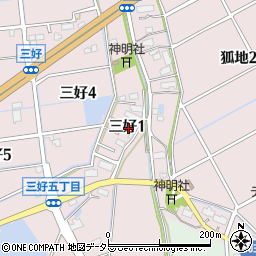 愛知県弥富市三好1丁目周辺の地図