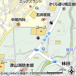 コープ林田駐車場周辺の地図
