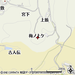 愛知県豊田市石楠町（梅ノ上ケ）周辺の地図