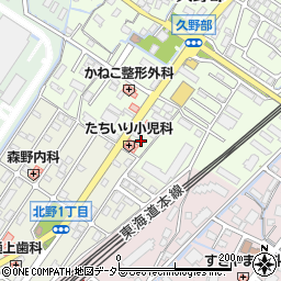 滋賀県野洲市久野部197周辺の地図