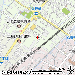 滋賀県野洲市久野部187周辺の地図