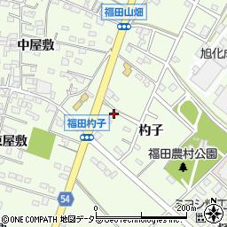 愛知県みよし市福田町杓子周辺の地図