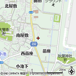 愛知県みよし市打越町苗座周辺の地図