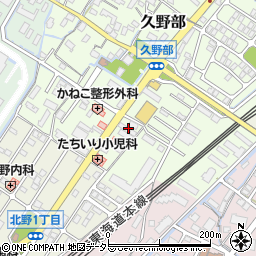 滋賀県野洲市久野部190周辺の地図