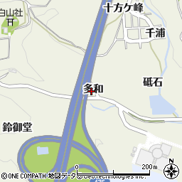 愛知県豊田市古瀬間町多和周辺の地図