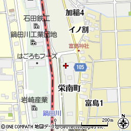 愛知県弥富市栄南町周辺の地図
