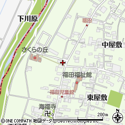 愛知県みよし市福田町（清水）周辺の地図