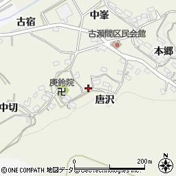 愛知県豊田市古瀬間町安貝津周辺の地図