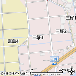 愛知県弥富市三好3丁目周辺の地図