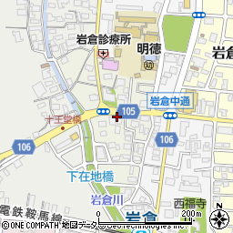 京都府京都市左京区岩倉下在地町周辺の地図
