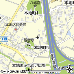 愛知県豊田市本地町周辺の地図