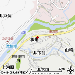愛知県豊田市王滝町（根畑）周辺の地図