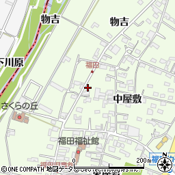 愛知県みよし市福田町中屋敷26周辺の地図