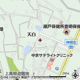 愛知県豊明市沓掛町天白周辺の地図