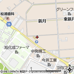 愛知県みよし市三好町新月周辺の地図