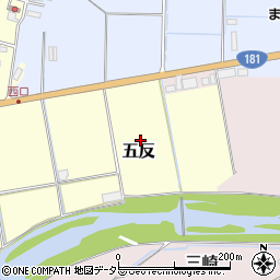 岡山県真庭市五反周辺の地図