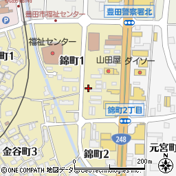 愛知県豊田市錦町周辺の地図