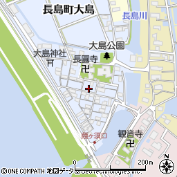 三重県桑名市長島町大島37-5周辺の地図