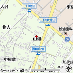 愛知県みよし市福田町山畑周辺の地図