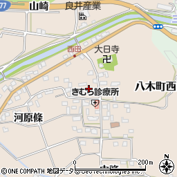 京都府南丹市八木町西田（北條）周辺の地図