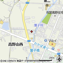 津山山西簡易郵便局周辺の地図