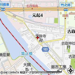 愛知県海部郡飛島村政成新田イ之割周辺の地図