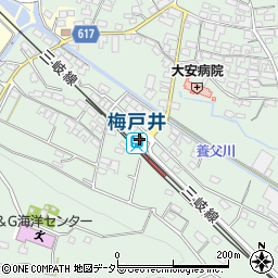 梅戸井駅周辺の地図