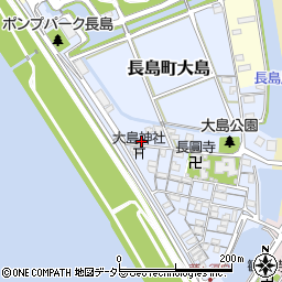 三重県桑名市長島町大島21周辺の地図