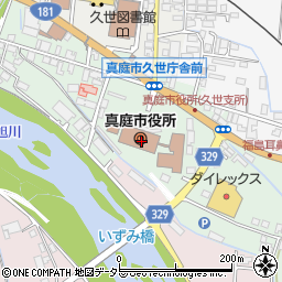 岡山県真庭市周辺の地図