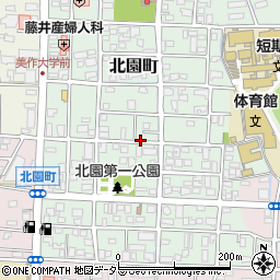 岡山県津山市北園町周辺の地図