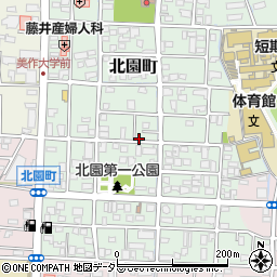 岡山県津山市北園町周辺の地図